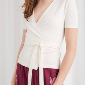 & Other Stories Ribbed Wrap Top